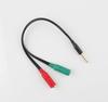 Cable de Audio 1/2 3.5mm a Auricular Micrófono Grabación Rojo y Verde Karaoke Una Tarjeta de Sonido Macho a Dos Hembras