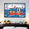 Fornecimento de fábrica fornecimento ponto cruz sala de estar barco pano pedaços pequenos paisagem pintura de parede bordado diy uma peça entrega