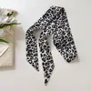 Bufanda Estrecha y Larga Estampado de Leopardo de Alta Gama, Corbata de Cuello, Bufanda de Seda, Cinta, Goma para el Cabello, Cinturón, Envoltura para Bolso, Cinturón Versátil