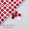 K9 nuevo super flash punta inferior Ancora rojo cuadrado grueso uña diamante otoño e invierno rojo forma diamante cuadrado pila diamante joyería