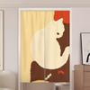 Cortina de Puerta Estilo Perezoso con Temática de Gato Estilo Ins para Dormitorio, Habitación, Divisor de Sala de Estar, Cortina Colgante de Cocina, Media Cortina Divisoria de Baño