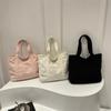 Bolsa Tote Feminina 2025 Primavera Nova Casual Simples Grande Capacidade Trabalho Bolsa de Ombro Moda Bolsa de Veludo Cotelê