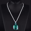 Collar de Imitación de Diamante Verde Paraíba Set de Cadena Lujo Full Diamond Redstone Aretes Anillo de Cena Boda para Mujeres