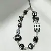Cadena Minimalista para Teléfono con Perlas y Lazo, Correa de Muñeca, Cadena de Mano, Portacámaras y Llavero para Mujer
