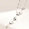 Colar de Concha de Pérola Colar Feminino Simples Design de Nicho Super Fada Colar Requintado Borboleta Diamante Tassel Corrente Clavicular Atacado