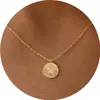 Collar Transfronterizo Europeo y Americano con Temática Oceánica con Corazón de Cobre en Forma de Luna, Estrella de Mar, Moño, Copo de Nieve, Cruz, Colgante de Softbol, Joyería para Mujer