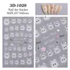 Pegatinas para Uñas de Gatito Famoso de Internet con Adhesivo Posterior, Simples y Versátiles, Lindas Pegatinas de Arte para Uñas con Cabeza de Gato Blanco, Estilo 3D