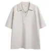 Camisa Polo de Verano Fresca Cleanfit con Doble Cuello en V de Manga Corta para Hombre Estilo Nuevo 2026 con Cuello Patchwork Camiseta Old Money