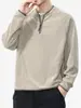Ropa para Hombre Fengshe / 2026 Primavera y Otoño Nuevo Patrón de Ola Retro Americano Camiseta de Manga Larga Sudadera Holgada de Cuello Redondo para Hombre