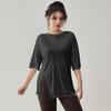 Camiseta Esportiva Plus Size Feminina Secagem Rápida Leve Respirável Solta Fitness Manga Curta Roupa de Yoga Blusa Top para Corrida