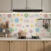 Pegatina Antigrasa de Dibujos Animados Pegatina para Pared de Cocina Pegatina para Pared de Estufa Campana Extractora Película Decorativa Impermeable Resistente a Altas Temperaturas