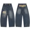 Jia Yi Ku Marca de Moda 26 Nuevos Jeans Holgados de Retazos Retro Americanos Pantalones Scimitar Personalizados Cleanfit para Hombres y Mujeres