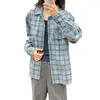 Camisa Masculina Japonesa Outono/Inverno Nova com Dois Bolsos Xadrez Casual Moda Versátil Camisa/Camisa de Manga Longa 486615