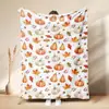 Venta Caliente de Otoño Estampado de Calabaza Manta de Siesta Cosecha Acción de Gracias Hogar Manta de Franela Polar Personalización