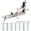 Suporte de parede dobrável Billy em aço inoxidável 304 espessado Suporte de parede prateleira de armazenamento suporte triangular divisória