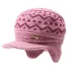 Gorro de punto forrado de forro polar a prueba de viento y resistente al frío para otoño e invierno, diseñado para proteger las orejas, para madres de mediana edad y mayores