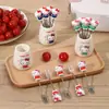 Set de Tenedores de Fruta de Gato de Dibujos Animados Lindo Creativo Alta Apariencia Seguridad Acero Inoxidable de Grado Alimenticio Tenedores de Fruta