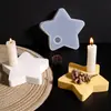 Novo Molde Suporte de Vela Estrela de Cinco Pontas Base de Vela Estrela de Natal Molde de Silicone para Gesso de Suporte de Vela Estrela de Cinco Pontas