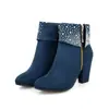Venta al por mayor de botas Martin nuevas de moda de comercio exterior para otoño e invierno, de tacón alto, con tachuelas, de corte bajo, para mujer, tallas 32-43, envío directo