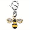 Llavero de Acero Inoxidable Estilo Nuevo Europeo y Americano Transfronterizo Llavero Pequeña Abeja Grabada Joyería Metal Panal Colgante Accesorios