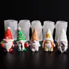 Novo Molde de Gnomo de Natal Boneco Anão de Natal Estatueta Papai Noel Vela Molde de Silicone