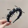 Faixa de Cabelo Envolvente com Laço de Strass para Mulheres com Dentes, Antiderrapante, Emagrecimento Facial, Pequena Coroa Alta, Faixa de Cabelo Franzida, Acessório de Cabelo Exquisito com Pérolas