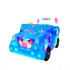 Carro elétrico infantil quadrado de feira noturna com luzes, função de soprar bolhas, carro de diversão veado brilhante, carro elétrico de dois lugares para pais e filhos