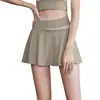 Falda corta de dos piezas con shorts de secado rápido anti-exposición, minifalda deportiva ajustada de tacto desnudo, conjunto casual para correr y fitness