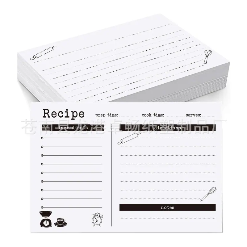 亚马逊热卖食谱卡 配料卡 recipes定制