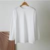 Casual, Relajado, Casual, Versátil Algodón Puro Transpirable Algodón Australiano Manga Larga Hombro Descubierto Holgada Cuello Redondo Camiseta para Mujer en Otoño