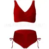 Traje de baño para mujer 2023 Estilo Europeo y Americano Sexy Dos Piezas Bikini con Cordón Traje de baño Venta al por mayor Transfronteriza Ropa de Playa