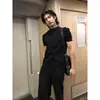 Camiseta de Verano para Hombre Estilo Coreano, Manga Corta, Peso Pesado, Cuello Medio Alto, Chic Maduro, Fresca, Hombro Recto, Tacto de Alta Gama, Cleanfit Manga Corta