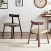 Cadeira de Jantar de Madeira Maciça Nórdica Hotel Casa Moderna Luxo Leve Minimalista Cadeira com Encosto Cadeira de Remo Preto Banqueta para Restaurante Bar
