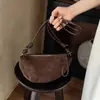 Bolsa de Ombro Feminina Outono Nicho Bolsa de Camurça Feminina Nova Versátil Diária Bolsa Transversal Ombro Axila Bolsa Bolinho