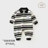 Mameluco de Bebé Primavera, Otoño e Invierno Capa Base Romper de Manga Larga para Bebé Recién Nacido Estilo Coreano Estilo Extranjero Salida Cuello