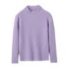 Suéter interior de cachemira de color sólido para niños de otoño e invierno, suéter de manga larga con base ajustada para niños y niñas, jersey de cuello semi-alto.
