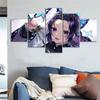 Pintura Decorativa de 5 Peças do Anime Demon Slayer: Kimetsu No Yaiba Tanjiro Pintura Transfronteiriça Núcleo de Pintura Sem Moldura Jato de Tinta Artesanato de Mural
