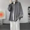 Camisa Nueva para Hombre Patrón Espiga Otoño/Invierno 2026, Camisa Casual Holgada Primavera/Otoño con Aspecto Relajado y Caído, Chaqueta de Moda