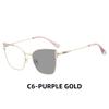Nuevos Marcos de Moda Metálicos Fotosensibles que Cambian de Color Ojo de Gato para Mujer Anti Luz Azul Miopía Marcos de Gafas Fábrica en stock