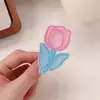 Pinza para el Cabello Grande de Acrílico de Doble Capa con Forma de Flor de Tulipán para Niñas, Pinza Lateral Dulce y Genial para Flequillos Laterales y Pinza para el Cabello