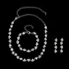 Cadena de Garras Chapada en Plata Juego de Pedrería Collar de Novia Pendientes Accesorios AliExpress Accesorios Calientes 482