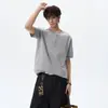 Camiseta de Malha Henley de Manga Curta Cor Sólida Estilo Old Money Retrô Gola Dupla Meio Aberta para Homens e Mulheres Verão Básico para o Dia a Dia