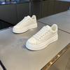 Zapatos para hombre, verano 2024, nuevo estilo, malla transpirable, zapatos de tabla elevada, suela gruesa, cordones, caña baja, moda, explosión, zapatos blancos pequeños, de moda.