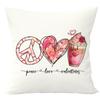 2023 Nuevo Transfronterizo Amazon Día de San Valentín Funda de Almohada Estampada de Café Sala de Estar Dormitorio Mesita de Noche Cojín Funda