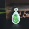Pendente Ruyi Jadeíta Birmanesa Natural Grau A Verde Yang Moda Feminina Cabelo Diversidade Um 9118