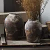 Jarrón de Cerámica Retro Zen Arreglos Florales para Sala de Estar Adornos Modelo B&b Decoración de Habitación Jarra de Cerámica Florero Estilo Wabi-sabi