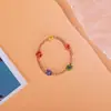 Pulsera de flor de cristal de color estilo vacacional turístico europeo y americano pulsera elástica extensible venta al por mayor