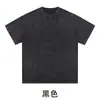 Camiseta de manga corta para hombre, corte holgado, hombros caídos, cuello redondo, calidad de exportación, tallaje europeo y americano, algodón de 230g, acabado lavado y desgastado, con efecto de teñido a la cera vintage