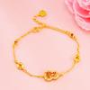 Pulseira de cabaça de ouro leve e luxuosa imitação 24k incrustada com zircônia colorida ornamentos de ouro da moda Net Red fábrica ao vivo atacado