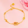 Pulseira de Abóbora Imitação Ouro 24K de Luxo Leve para Mulheres, Incrustada com Zircônia Colorida, Joia Fashion de Ouro Areia, Popular em Transmissões ao Vivo, Atacado do Fabricante